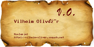 Vilheim Olivér névjegykártya